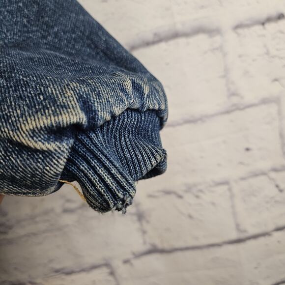 Vintage Baby Guess Denim Bomber Jacket Snap button Pockets Size 4-5 USA Lined - Picture 3 of 10